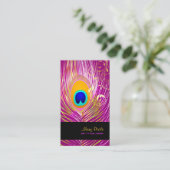 PixDezines DIY achtergrond/pauw+filigraan wervelin Visitekaartje (Staand voorkant)