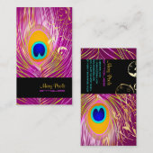 PixDezines DIY achtergrond/pauw+filigraan wervelin Visitekaartje (Voorkant / Achterkant)