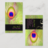 PixDezines DIY achtergrond/pauw+filigraan wervelin Visitekaartje (Voorkant / Achterkant)