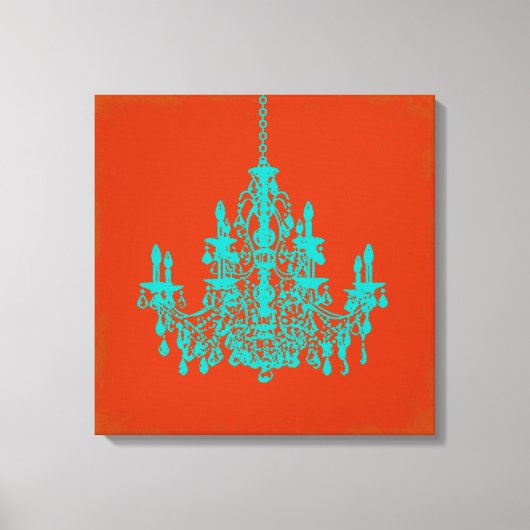 PixDezines DIY-achtergrond/turquoise kroonluchter Canvas Afdruk (Voorkant)