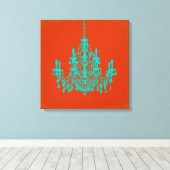 PixDezines DIY-achtergrond/turquoise kroonluchter Canvas Afdruk (Insitu (Houten vloer))