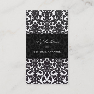 PixDezines/diy achtergrond/zwart flora damask Visitekaartje