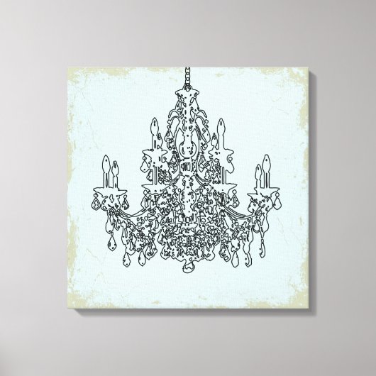 PixDezines DIY Achtergrond/Zwarte Kroonluchter Canvas Afdruk (Voorkant)