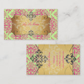 PixDezines DIY achtergrondkleur, Étienne Damask Visitekaartje (Voorkant / Achterkant)