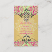 PixDezines DIY achtergrondkleur, Étienne Damask Visitekaartje (Achterkant)