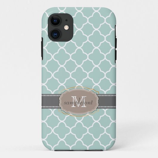 PixDezines diy achtergrondkleur/quatrefoliepatroon Case-Mate iPhone Case (Achterkant)