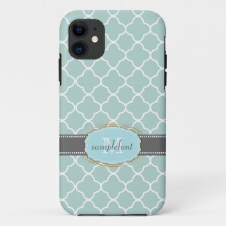 PixDezines diy achtergrondkleur/quatrefoliepatroon Case-Mate iPhone Case