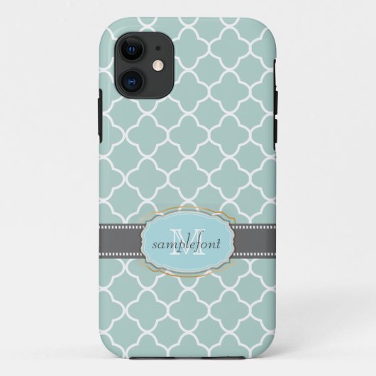 PixDezines diy achtergrondkleur/quatrefoliepatroon Case-Mate iPhone Case (Achterkant)