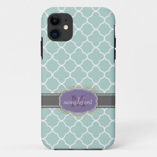 PixDezines diy achtergrondkleur/quatrefoliepatroon Case-Mate iPhone Case