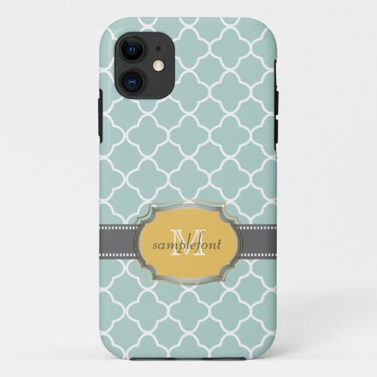 PixDezines diy achtergrondkleur/quatrefoliepatroon Case-Mate iPhone Case (Achterkant)