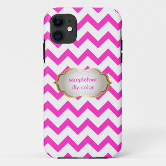 PixDezines diy achtergrondkleuren/witte chevron iPhone 11 Hoesje
