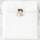 PixDezines DIY Baby shower foto dank u Ronde Sticker (Tas)