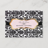 PixDezines/diy background/black flora damask Visitekaartje (Voorkant)