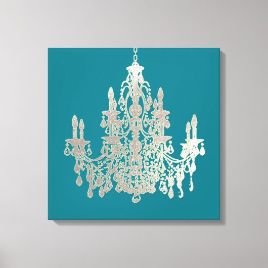 PixDezines DIY Background Color/Silver Chandelier Canvas Afdruk (Voorkant)