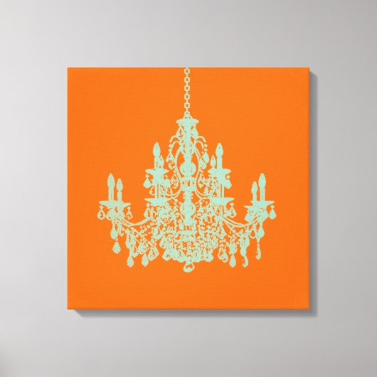 PixDezines DIY Background/Mint Green Chandelier Canvas Afdruk (Voorkant)