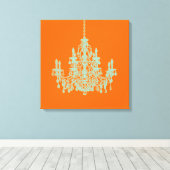 PixDezines DIY Background/Mint Green Chandelier Canvas Afdruk (Insitu (Houten vloer))