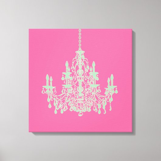 PixDezines DIY Background/Mint Green Chandelier Canvas Afdruk (Voorkant)