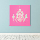 PixDezines DIY Background/Mint Green Chandelier Canvas Afdruk (Insitu (Houten vloer))