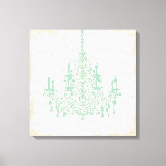 PixDezines DIY Background/Mint Green Chandelier Canvas Afdruk (Voorkant)