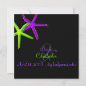 PixDezines diy background/Neon Starfish/Beach Kaart (Voorkant)