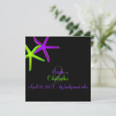 PixDezines diy background/Neon Starfish/Beach Kaart (Staand voorkant)