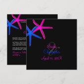 PixDezines diy background/Neon Starfish/Beach Kaart (Voorkant / Achterkant)