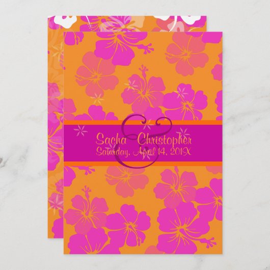 PixDezines diy background, passion roze hibiscus Kaart (Voorkant / Achterkant)