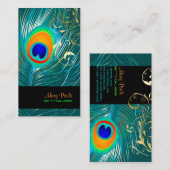 PixDezines DIY background/peaceock+filigree swirls Visitekaartje (Voorkant / Achterkant)