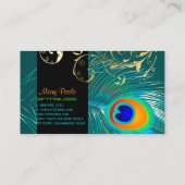 PixDezines DIY background/peaceock+filigree swirls Visitekaartje (Achterkant)