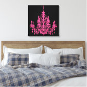 PixDezines DIY Background/Pink Crystal Chandelier Canvas Afdruk (Insitu (Slaapkamer))