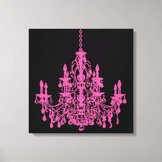 PixDezines DIY Background/Pink Crystal Chandelier Canvas Afdruk (Voorkant)
