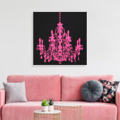 PixDezines DIY Background/Pink Crystal Chandelier Canvas Afdruk (Insitu (Woonkamer))