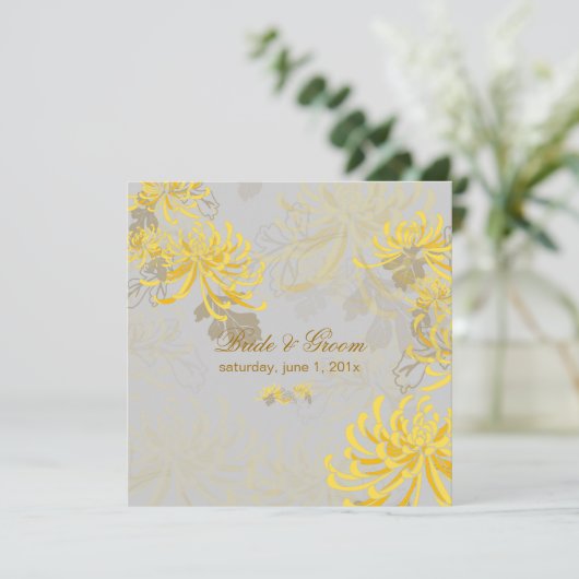 PixDezines diy background/yellow mums Kaart (Staand voorkant)