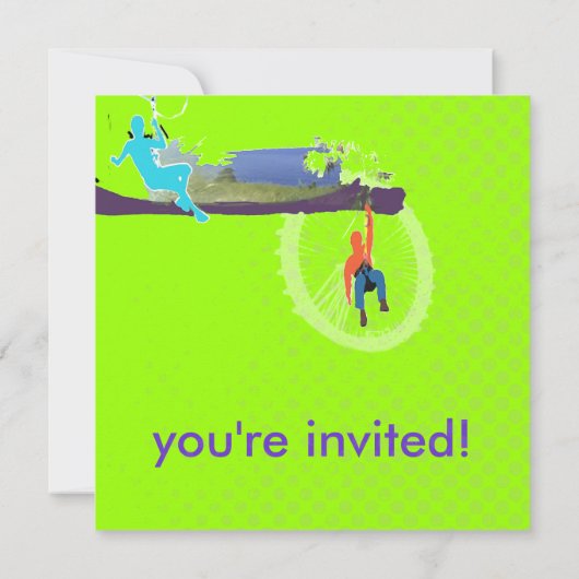 PixDezines DIY BACKGROUND/ZIP LINE INVITATIE Kaart (Achterkant)