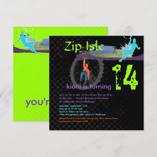 PixDezines DIY BACKGROUND/ZIP LINE INVITATIE Kaart