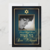 PixDezines DIY Bar Mitzvah/dark blauwgroen/faux go Kaart (Achterkant)