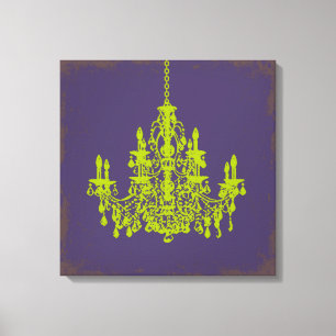 PixDezines DIY Bckgrnd/groene kristallen kroonluch Canvas Afdruk