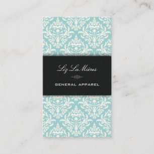 PixDezines diy Blauwgroen+Pearl Céline  Damask Visitekaartje
