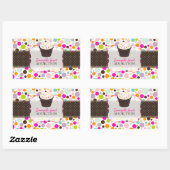 PixDezines diy, bubble gum + sprinkles cupcake Rechthoekige Sticker (Vel)