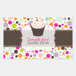 PixDezines diy, bubble gum + sprinkles cupcake Rechthoekige Sticker