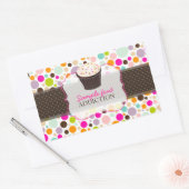 PixDezines diy, bubble gum + sprinkles cupcake Rechthoekige Sticker (Envelop)