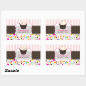 PixDezines diy, bubble gum + sprinkles cupcake Rechthoekige Sticker (Vel)