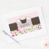 PixDezines diy, bubble gum + sprinkles cupcake Rechthoekige Sticker (Envelop)