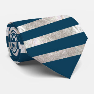 PixDezines diy color/faux zilveren folie/blauwgroe Stropdas
