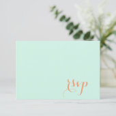 PixDezines DIY color+fonts/rsvp/mint green RSVP Kaartje (Staand voorkant)