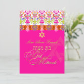 PixDezines diy color, isabella damask, Bat Mitzvah Kaart (Staand voorkant)