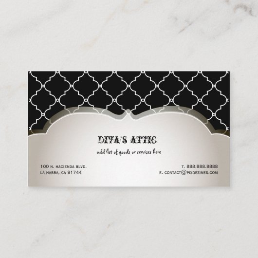 PixDezines diy color/maroccan trellis Visitekaartje (Achterkant)