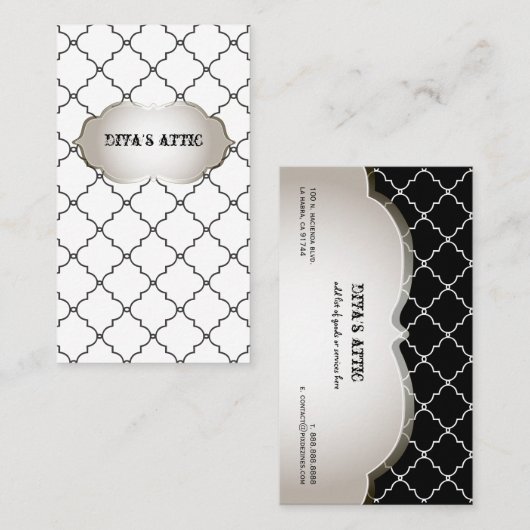 PixDezines diy color/maroccan trellis Visitekaartje (Voorkant / Achterkant)