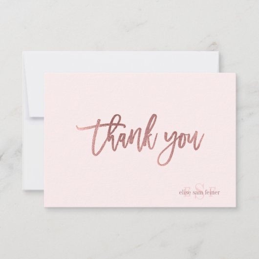 PixDezines DIY Color/Monogram Hartelijk dank/plat Bedankkaart (Voorkant)