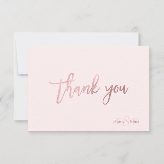 PixDezines DIY Color/Monogram Hartelijk dank/plat Bedankkaart (Voorkant)